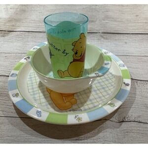 The First Years Winnie the Pooh Piglet Plate Bowl & Cup Adorable Flutter By GT10